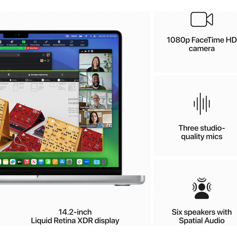 Apple Macbook Pro Laptop 2023 (M3 Pro, 11‑core CPU, 14‑core GPU: 14.2-inch Liquid Retina XDR display, 18GB Ram, 1TB SSD) - Silver