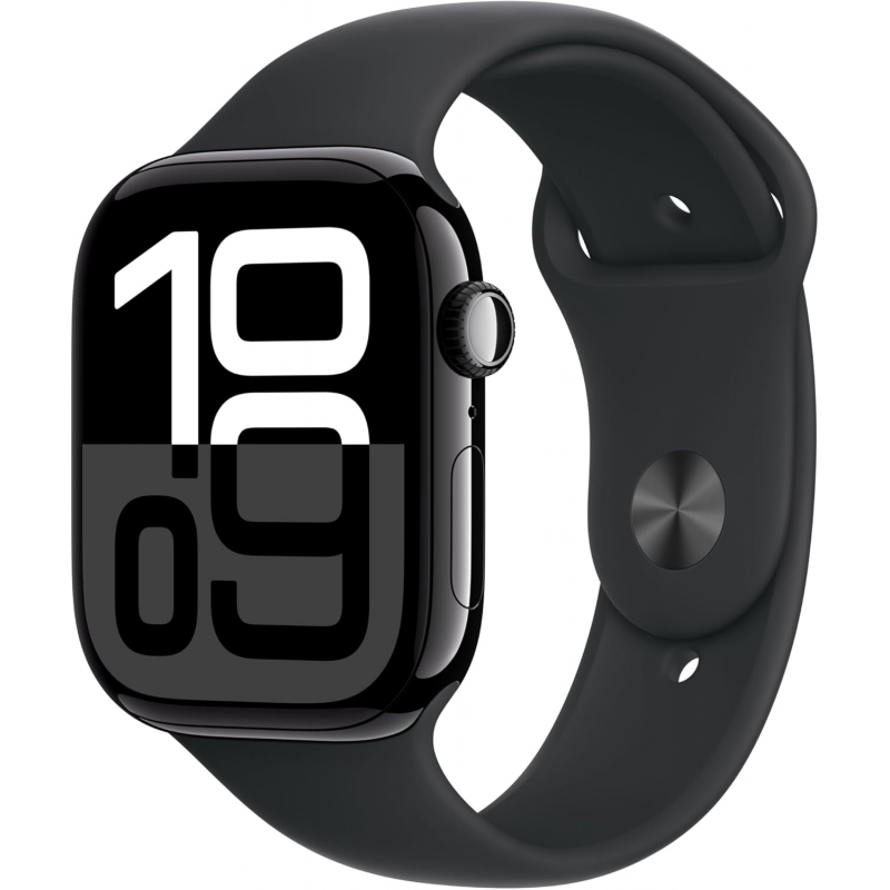 Apple Watch Series 10 (GPS, 46mm) - Jet Black Aluminium Case with S/M Black Sport Band