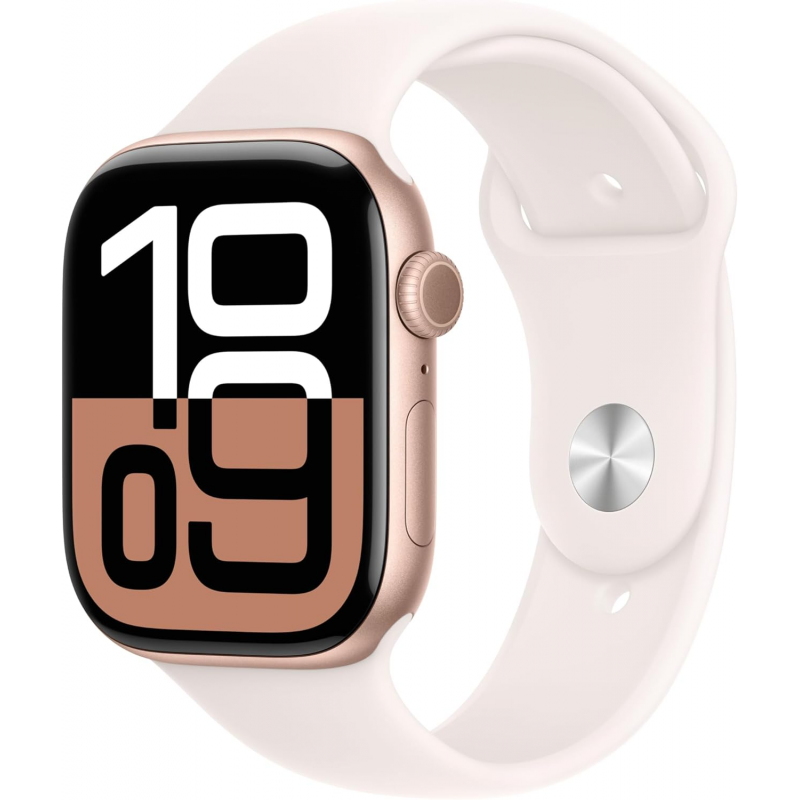 Apple Watch Series 10 (GPS, 46mm) - Rose Gold Aluminium Case with M/L Light Blush Band