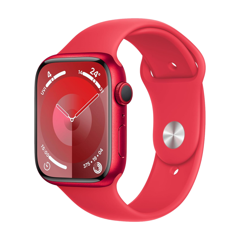 Apple Watch Series 9 (GPS, 45mm) - Red Aluminium Case with S/M Red Sport Band