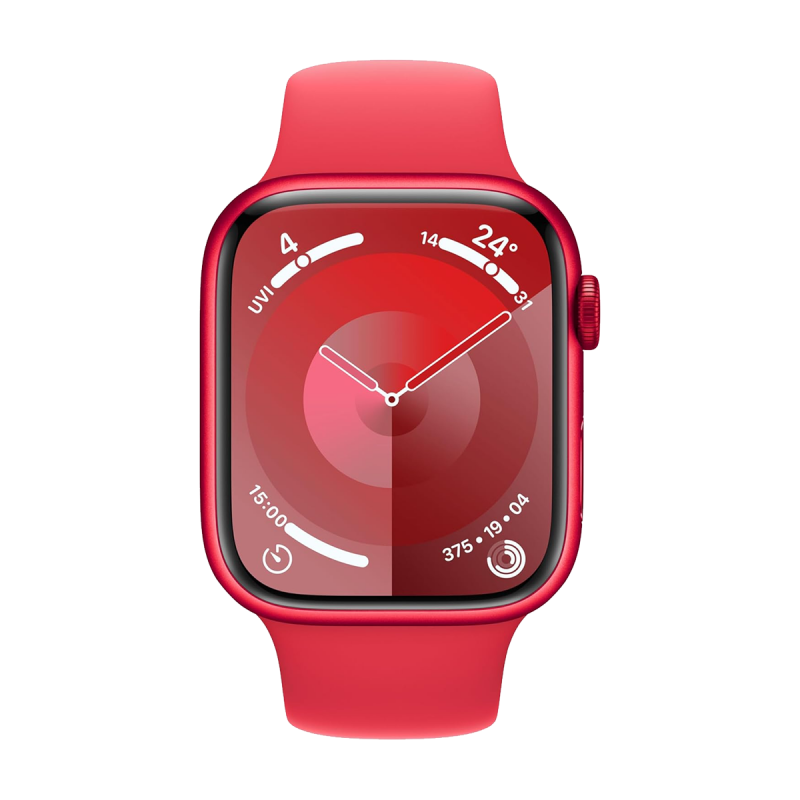 Apple Watch Series 9 (GPS, 45mm) - Red Aluminium Case with S/M Red Sport Band