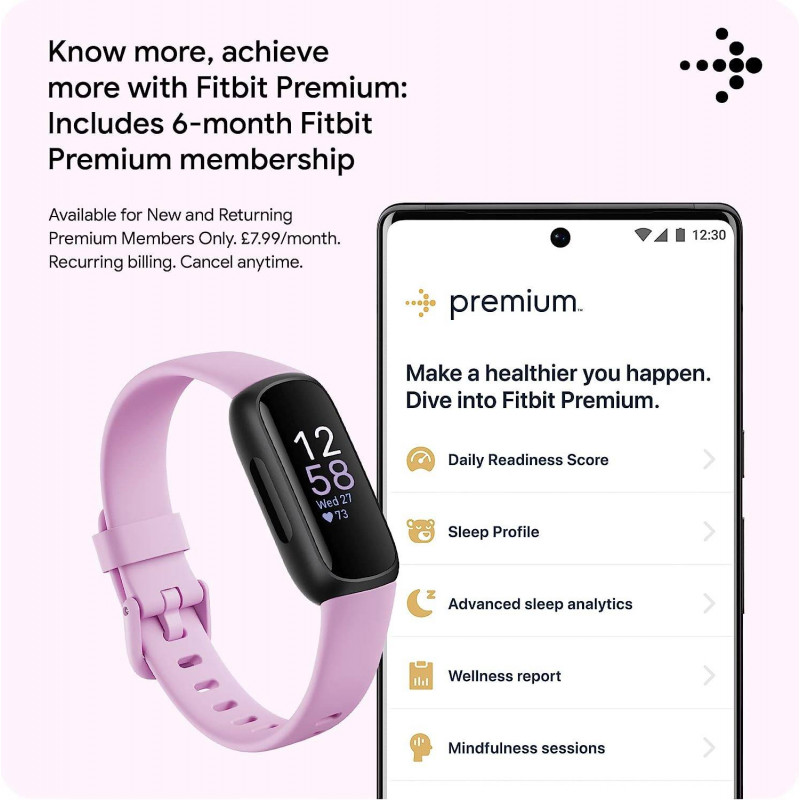 Fitbit Inspire 3 Activity Tracker - Black/Lilac Bliss
