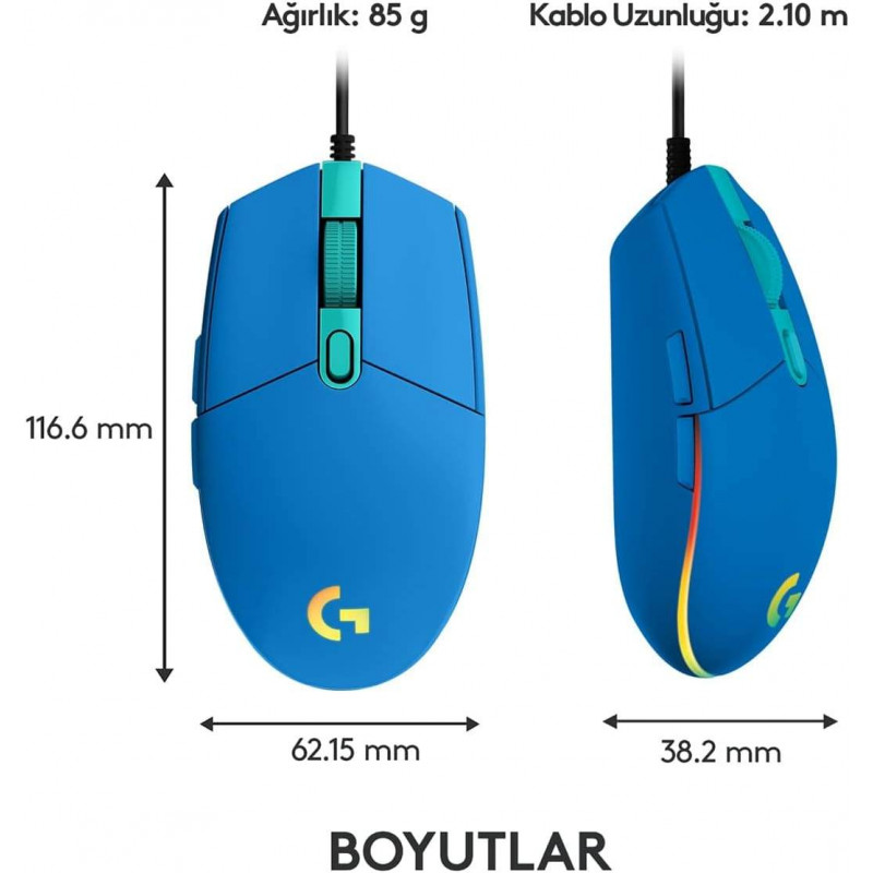 Logitech Gaming Mouse G102 LIGHTSYNC – Blue