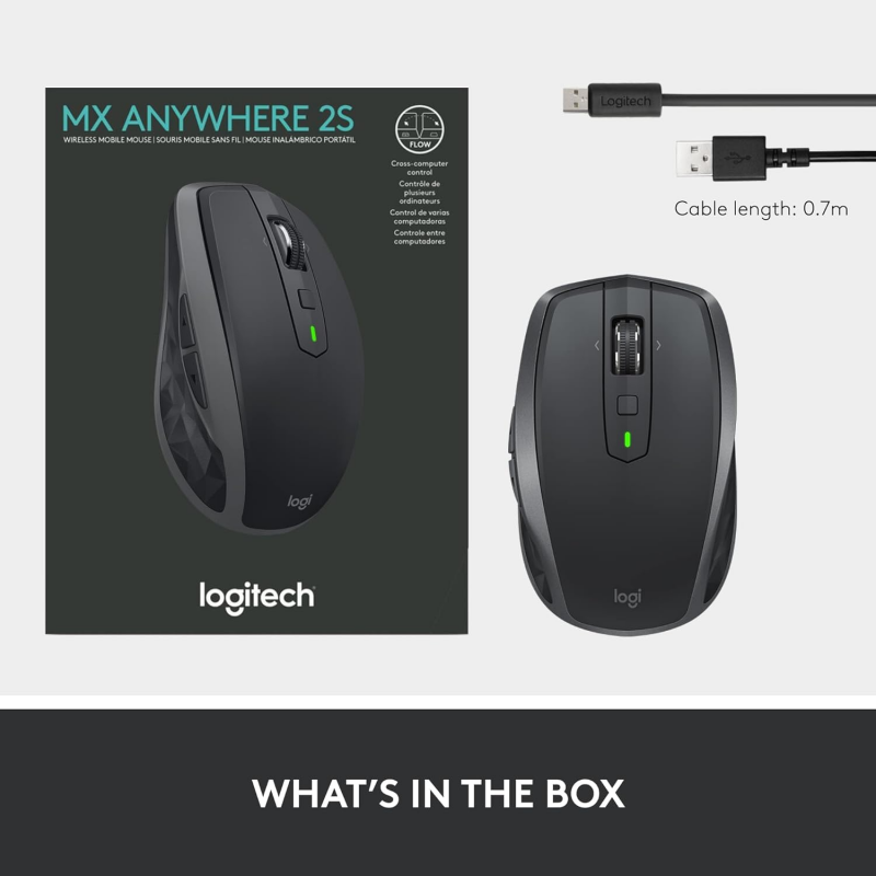 Logitech MX Anywhere 2S Wireless Mouse - Graphite Black