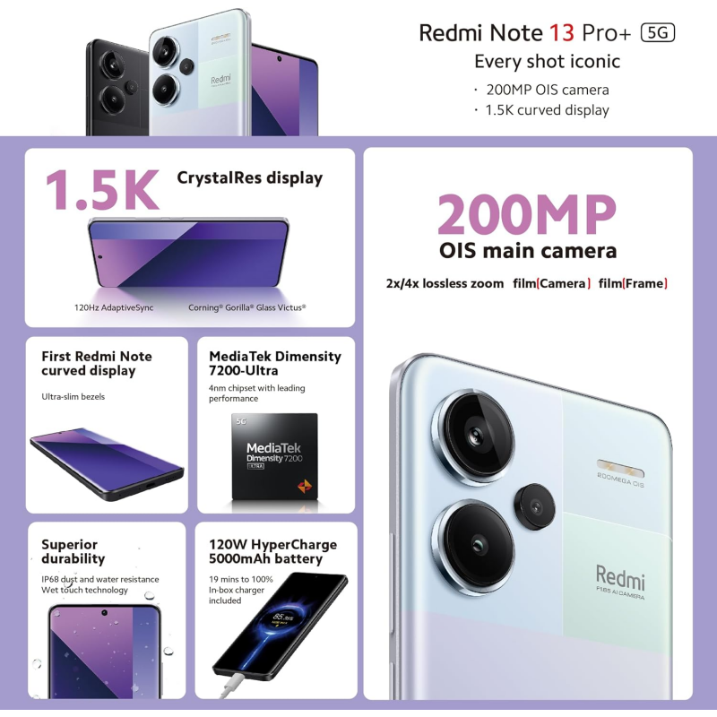 Xiaomi Redmi Note 13 Pro + 5G (12+512GB) - Aurora Purple