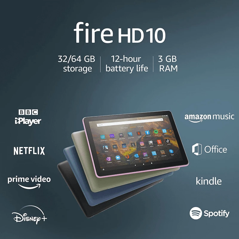 Amazon Fire HD 10 tablet (10.1", 32GB, 2021, 11th Generation) - Lavender