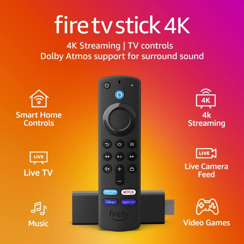 Amazon Fire TV Stick 4K Ultra HD with Alexa Voice Remote (2018)