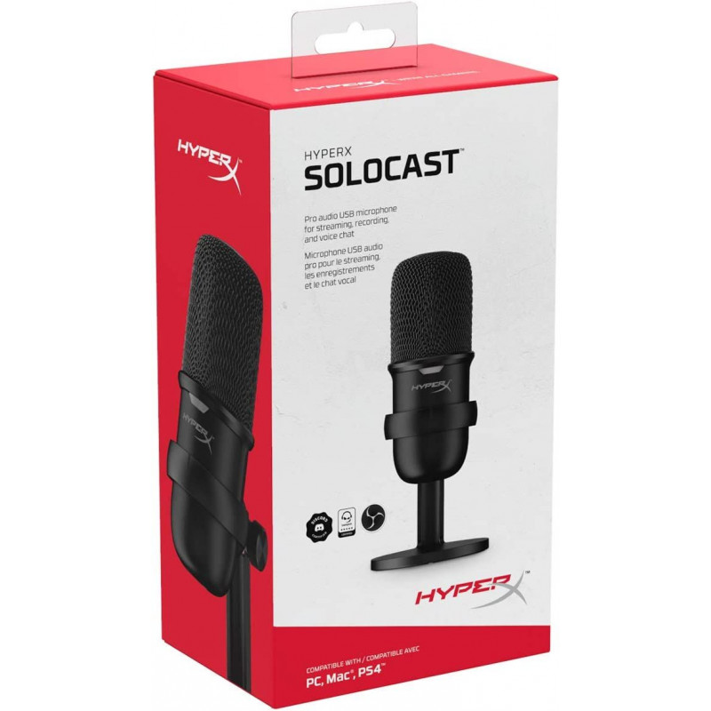 HyperX SoloCast –USB Condenser Gaming Microphone - Black