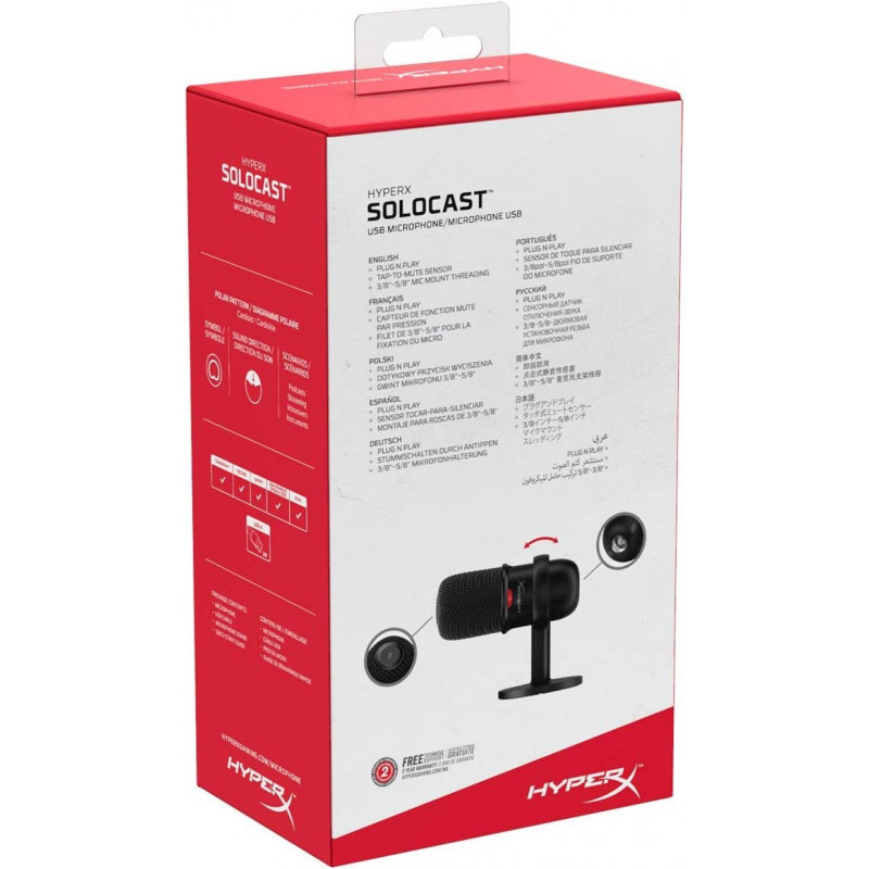 HyperX SoloCast –USB Condenser Gaming Microphone - Black