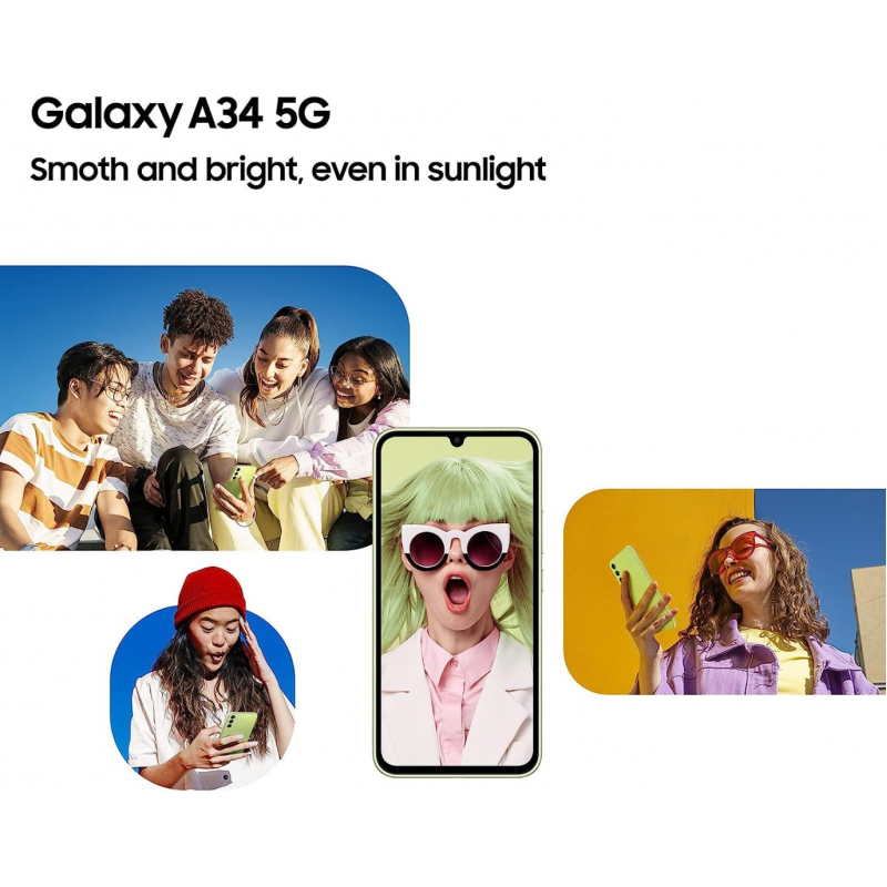 Samsung Galaxy A34 5G Smartphone (Dual-SIMs, 8+128GB) - Graphite