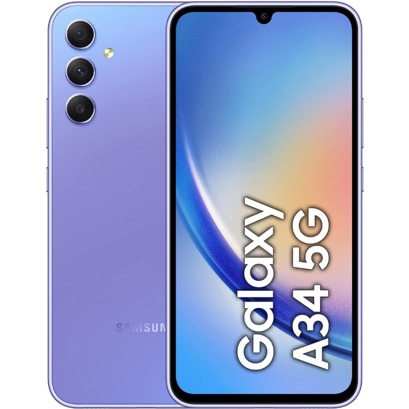 Samsung Galaxy A34 5G Smartphone (Dual-SIMs, 8+128GB) - Violet