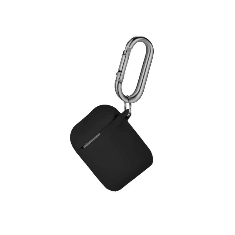 Liquid Silicone Case for Apple AirPods  - Black with Keychain